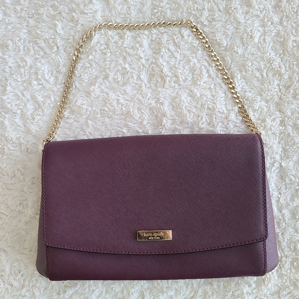Kate Spade Deep Plum Saffiano Leather Crossbody Bag